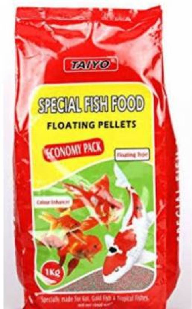 Taiyo Special Food - Floating Pellets 1 Kg Fish Food Yaathumaagi Aqua World Fish 1 Kg Dry New Born, Young, Adult Fish Food