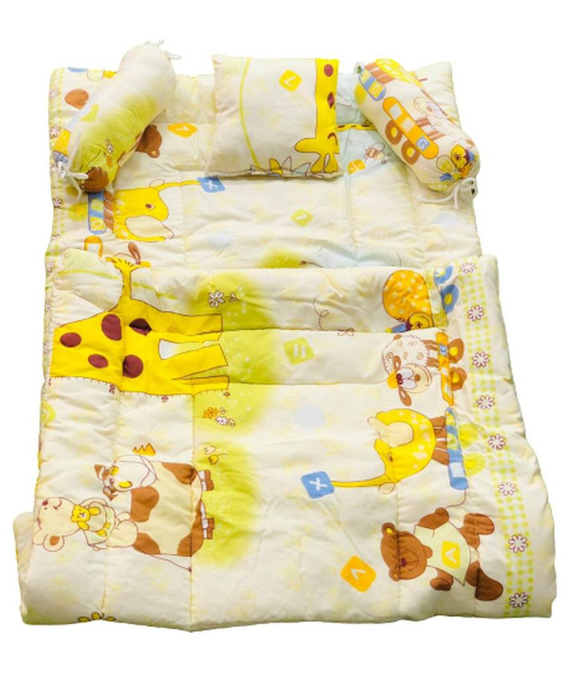 Premium Cartoon Print Cotton Baby Bedding Set ( Set Of 5 Piece )