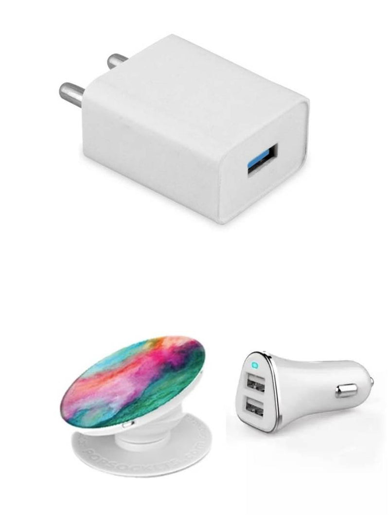 1 Port Wall Charger, Car Charger, Pop Stand