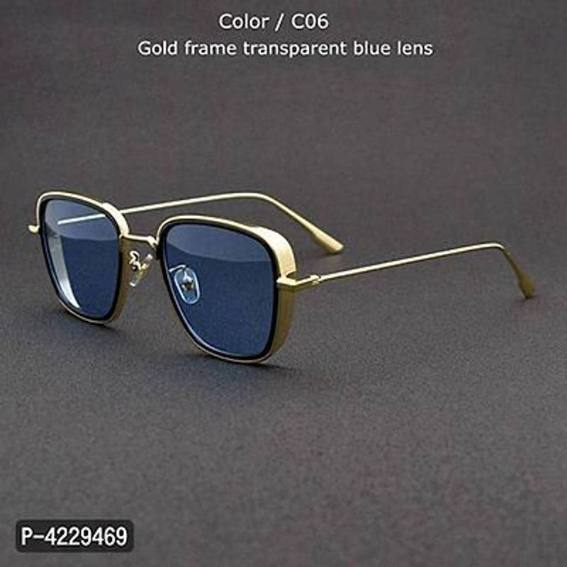 Must Have Stylish Sunglasses For Men & Boys (Golden-Blue)