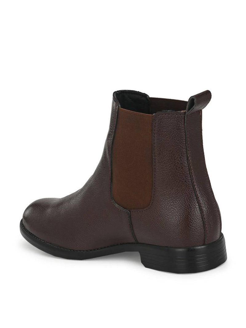 Men's Brown PU & Synthetic Outdoor Chelsea Boots