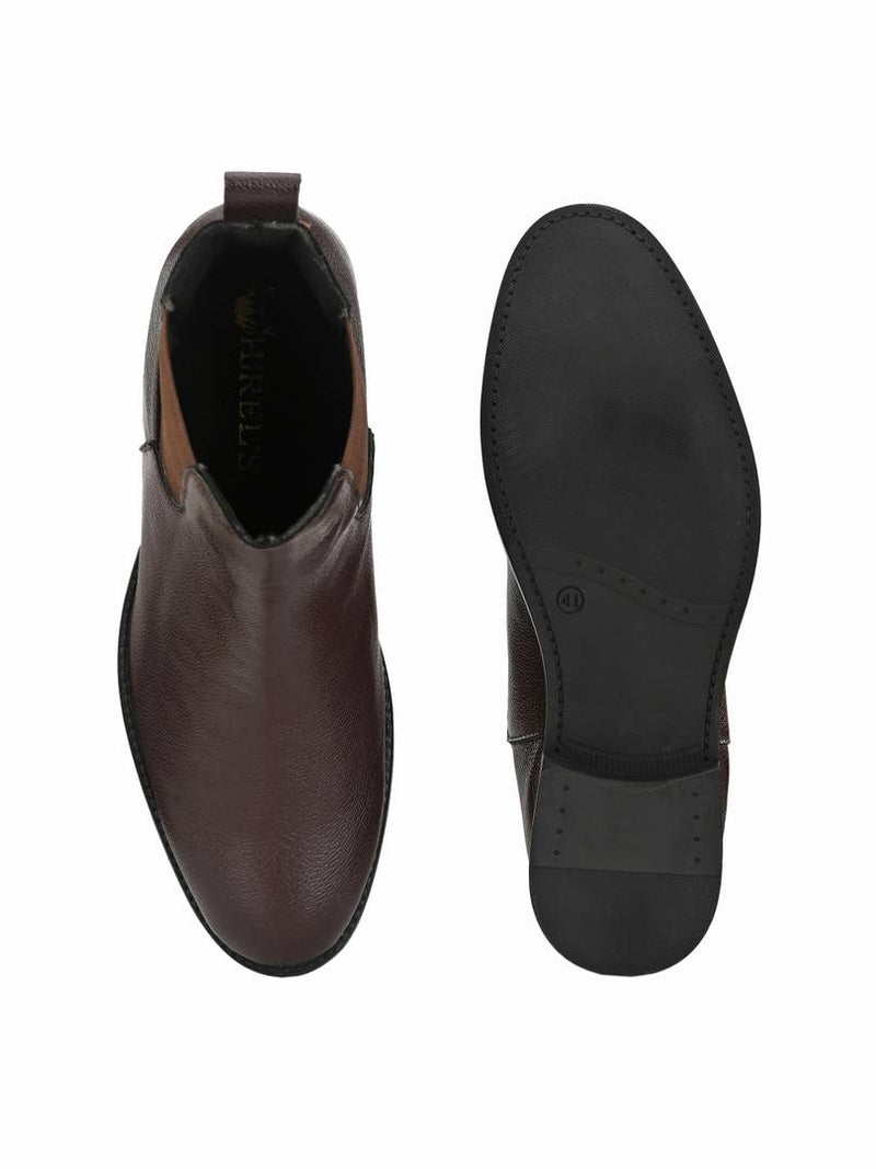 Men's Brown PU & Synthetic Outdoor Chelsea Boots