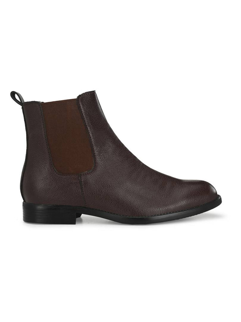 Men's Brown PU & Synthetic Outdoor Chelsea Boots