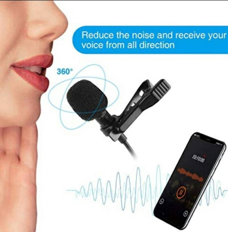 GANNU 3.5mm Jack Microphone External Collar Mike for Voice Recording DSLR Camera Mic Microphone
