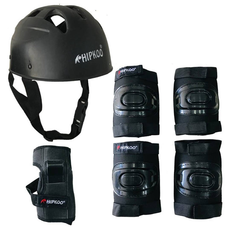 Hipkoo Sports Rider Skating Protective Set With Elbow, Knee, Wrist Guards And Helmet (Large)