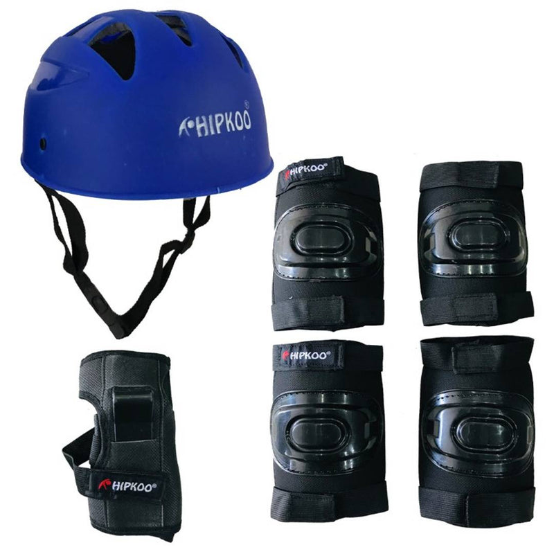 Hipkoo Sports Intact Protection Combo 4 In 1 Elbow, Knee, Wrist Guards And Helmet (Large)