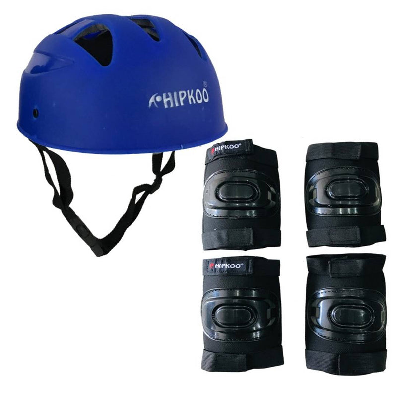 Hipkoo Sports Rider Skating and Cycling Protective Set Elbow, Knee Guards And Helmet (Large)