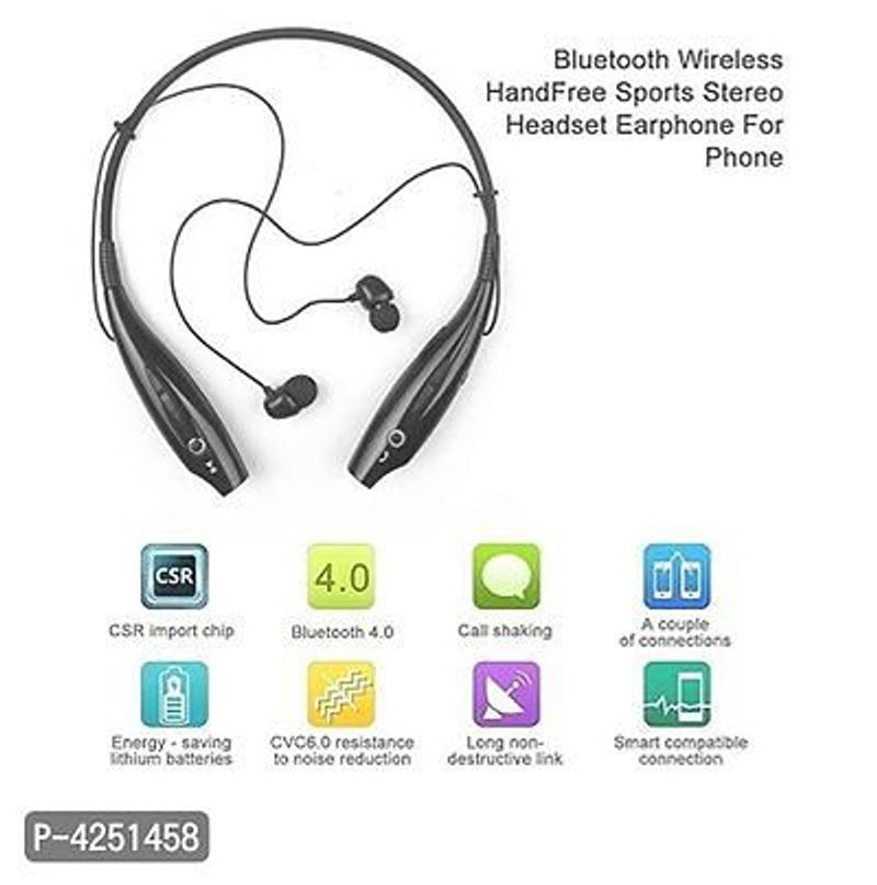 HBS 730 Wireless Neckband Bluetooth Headset Portable Headphone Handsfree Sports Running Sweatproof Compatible Android Smartphone Noise Cancellation