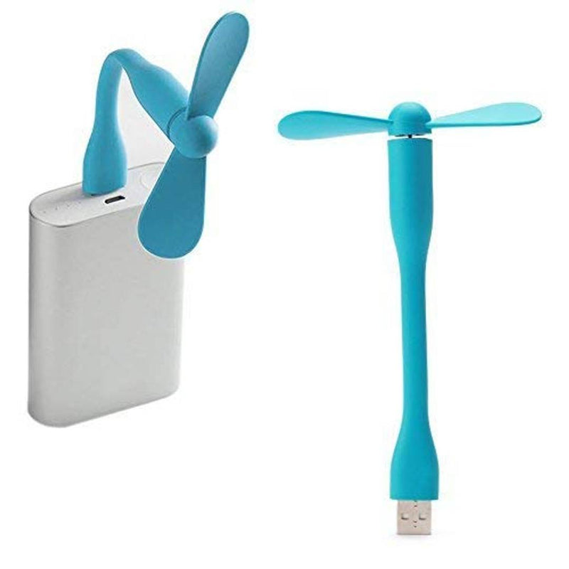 SelfieSeven USBFL Mini Portable & Flexible USB Fan + LED Light Lamp for Laptop/Desktop/Powerbank/All Mobile (USB Light + USB Fan) ,-01 Piece/Flexible and Portable - Assorted