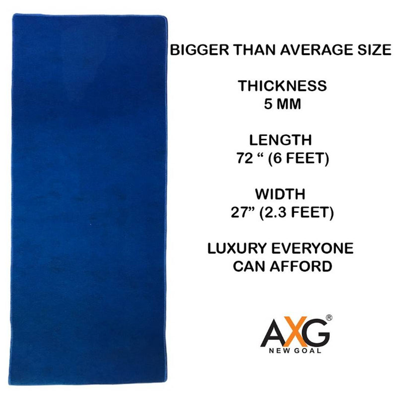 AXG New Goal Anti Skid Multi Purpose Yoga Carpet (Blue) 6 x 2.3 ft