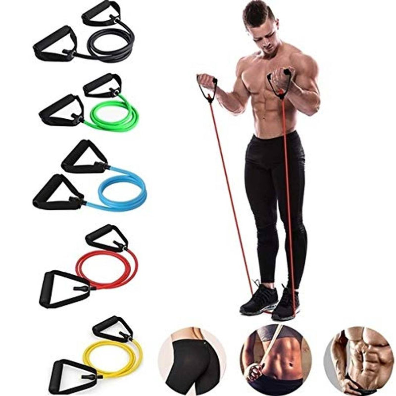 Toning Tube for Exercise Single Resistance Band for Exercise Home Gym and Travel Workout Boxing Training Physical Therapy pure nature latex tube(color may vary, pack of 1)