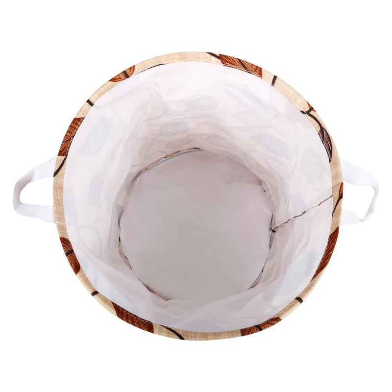 Modern Golden Polyester Printed Folding Round Laundry Bag