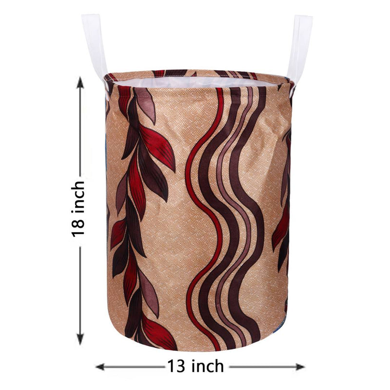Modern Golden Polyester Printed Folding Round Laundry Bag
