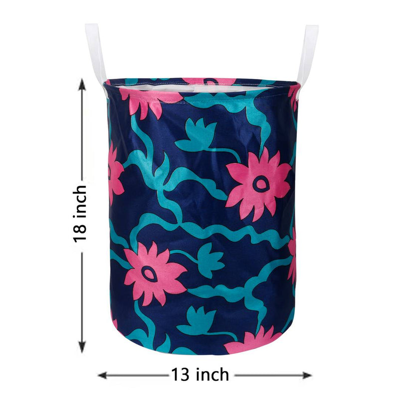 Modern Multicoloured Polyester Printed Folding Round Laundry Bag