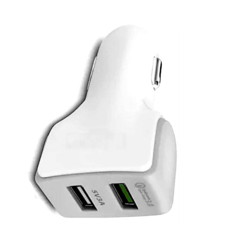 Digibuff 5V/3 Amp Dual Port Rapid Car Charger with Quick Fast Charging White