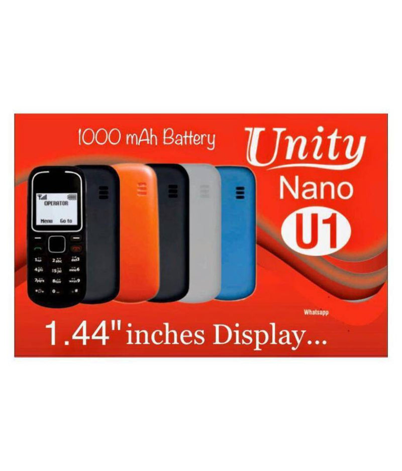 Unity U1 Nano Single Sim Mobile Phone Black White Display Mobile Phone Black