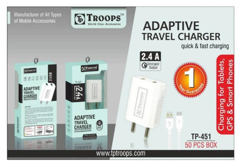 Mobile charger 2A 5V Wall Charger Single Port with Android V8 Cable