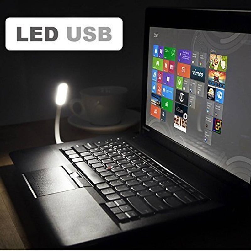 NAVYA Mini USB LED Light Lamp, USB Light for Laptop Computer Keyboard, Flexible Gooseneck Reading Light, USB Powered LED Light, Portable USB Laptop Light (Colours May Vary) (Pack of 3)