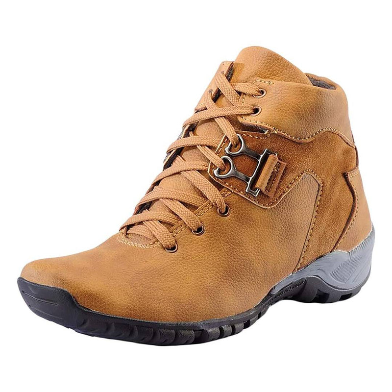 Elite Tan Synthetic Solid Boots For Men