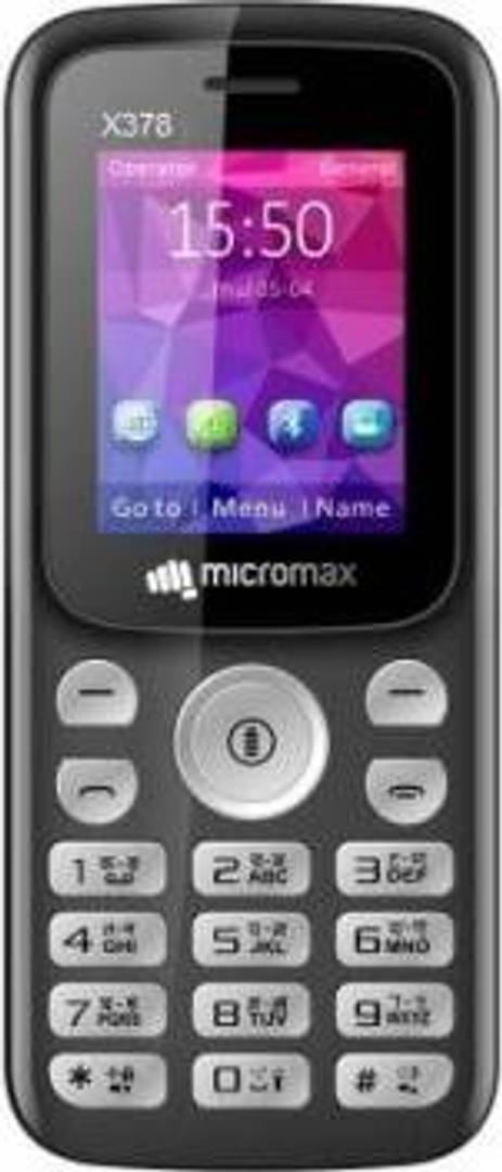 Refurbished Micromax X378 Dual Sim mobile (Black)