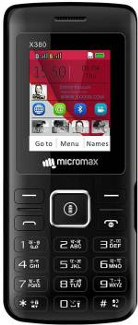 Refurbished Micromax X380 Dual sim mobile (Black)
