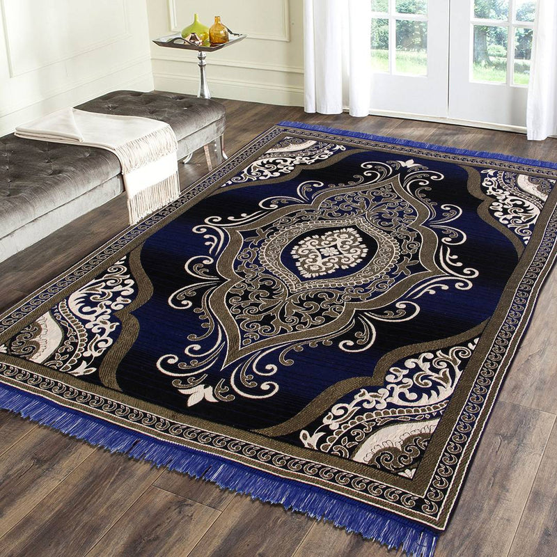 Beautiful Multicoloured Self Pattern Cotton And Polyester Weaved Carpet
 - 6X4 Feet (Made In India )