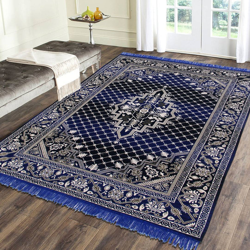 Beautiful Multicoloured Self Pattern Cotton And Polyester Weaved Carpet
 - 6X4 Feet (Made In India )