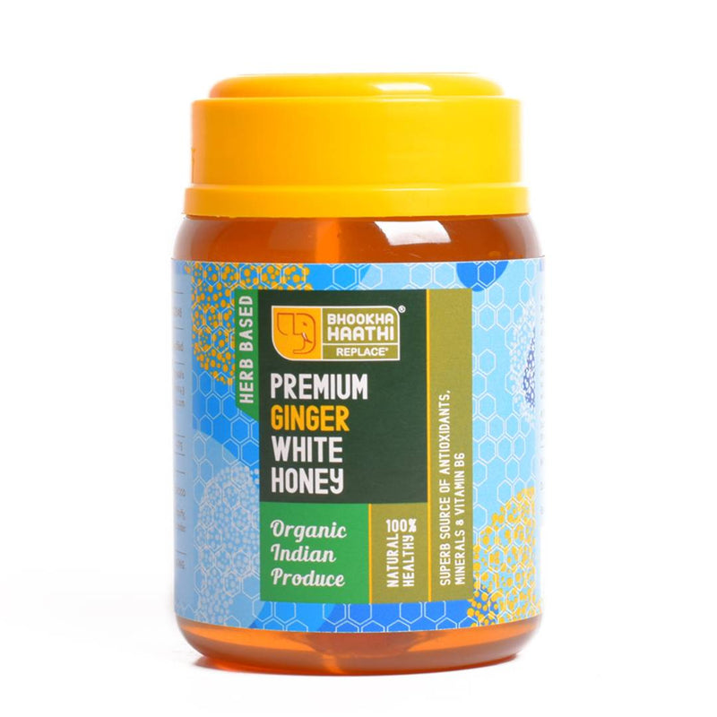 Ginger Infused Premium White Honey - Pure Organic Honey Without Added Sugar - 325 gms-Price Incl.Shipping