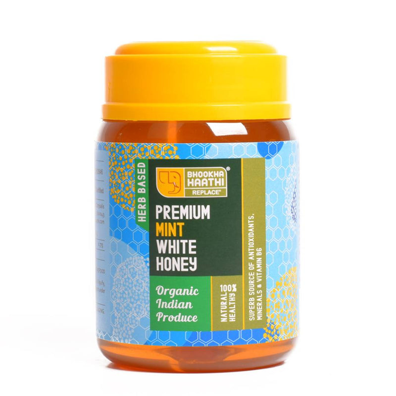 Mint Infused Premium White Honey - Pure Organic Honey Without Added Sugar - 325 gms-Price Incl.Shipping