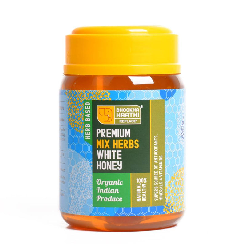 Mix Herbs Infused Premium White Honey - Pure Organic Honey Without Added Sugar - 325 gms-Price Incl.Shipping