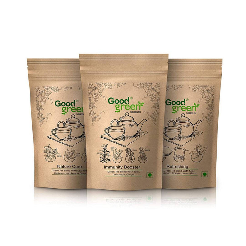 Nature Cure, Assam Green and Refreshing Tea 100 Gram Each Pack (Combo Pack of 3)- Price Incl. Shipping