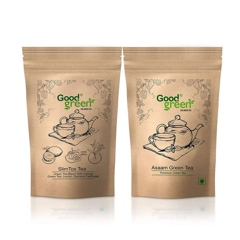Slim Tox and Assam Green Tea 100 Gram Each Pack(Combo Pack of 2)- Price Incl. Shipping