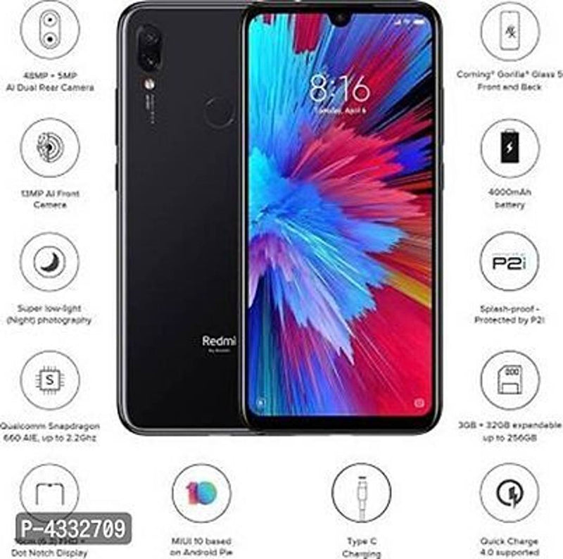 Refurbished Xiaomi Redmi Note 7S Onyx Black 3GB 32GB (Flawless Condition)