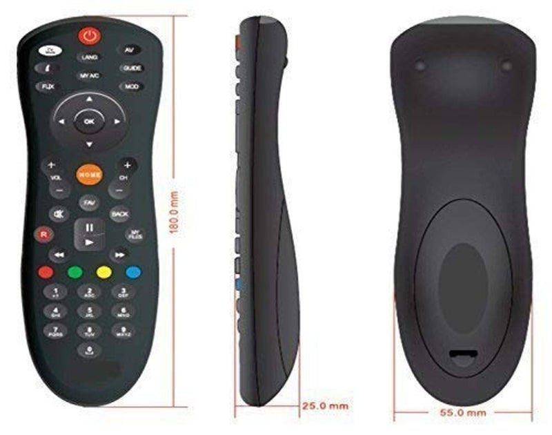 Remote Control Compatible with All Dish TV SD/HD DTH with Recording Set Top Box