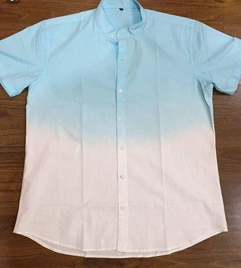Elegant White Colorblocked Cotton Slim Fit Casual Shirt For Men