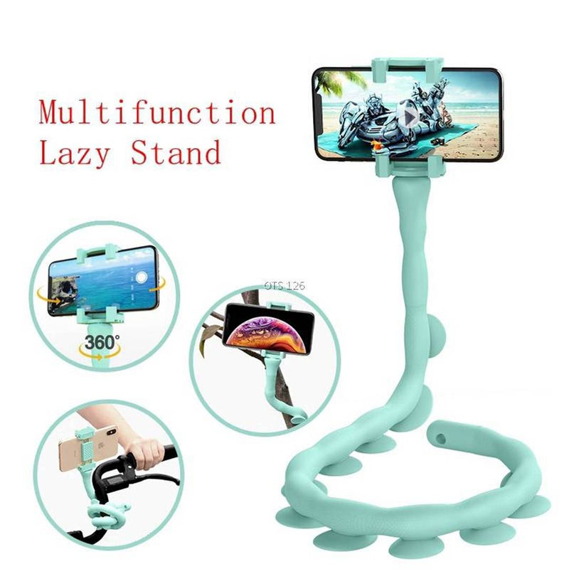 Cute Lazy Worm Tripod/Stand For All Mobiles Can Stick & Is Very Flexible (Green)
