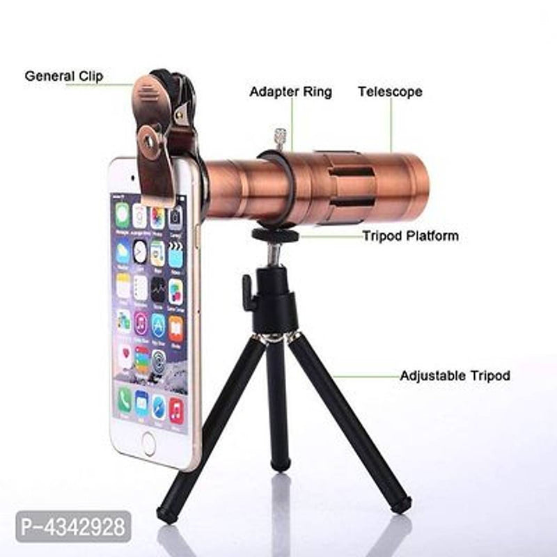 20X Lens With Tripod Selfie Stand Camera Lens, 20X Zoom Universal Optical Telescope Mobile Lens With Mini Flexible Tripod & Phone Holder For All Smartphone