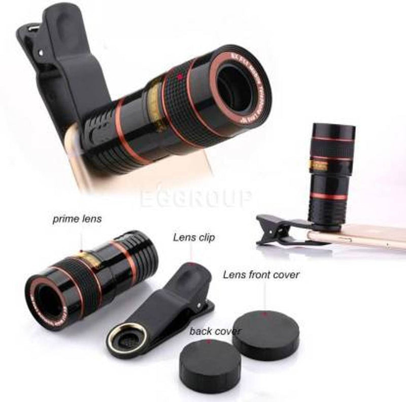 8X Zoom Telescope DSLR Blur Background Effect Mobile Telescope Lens Kit For All Mobile Camera and Android & iOS Devices Mi-6 Mobile Phone Lens For Tiktok & Youtubers Mobile Phone Lens