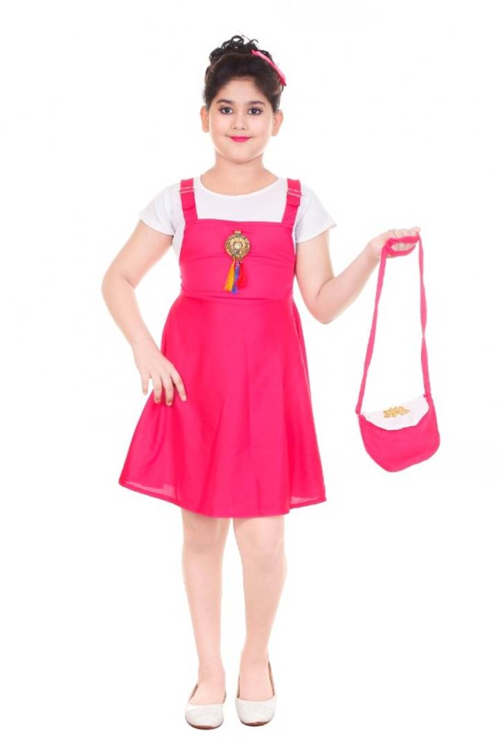 Girls Party wear dungri frock with a bag