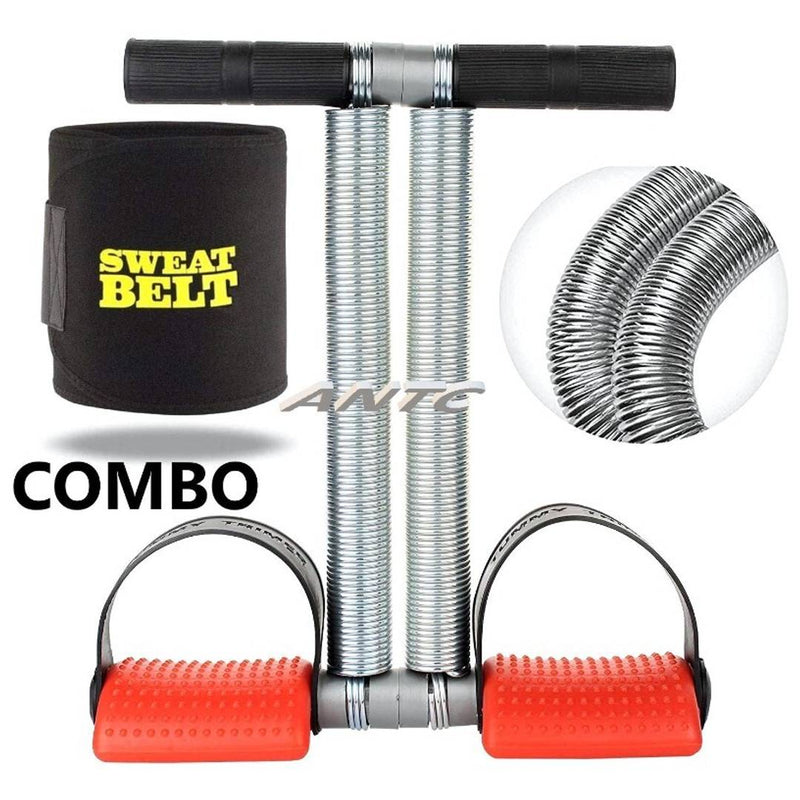 DOUBLE SPRING TUMMY TRIMMER COMBO WITH SWEAT BELT