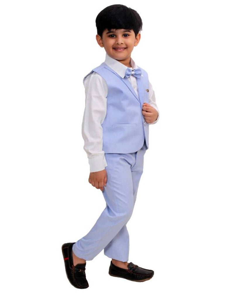 3 Piece Suit Set with Bow-Tie, Shirt, Trousers and Waistcoat for Kids and Boys