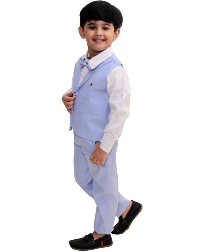 3 Piece Suit Set with Bow-Tie, Shirt, Trousers and Waistcoat for Kids and Boys