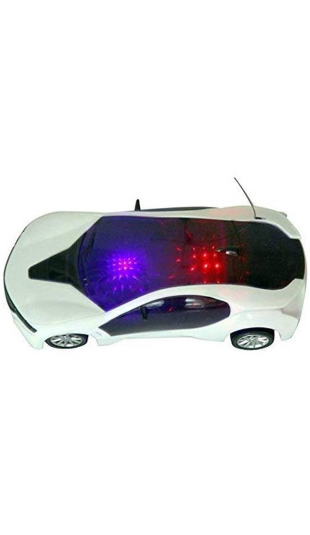 Single Remote Control 3D Lights Toy Car, Fully Functional for Kids Order Color may Vary- Multicolored