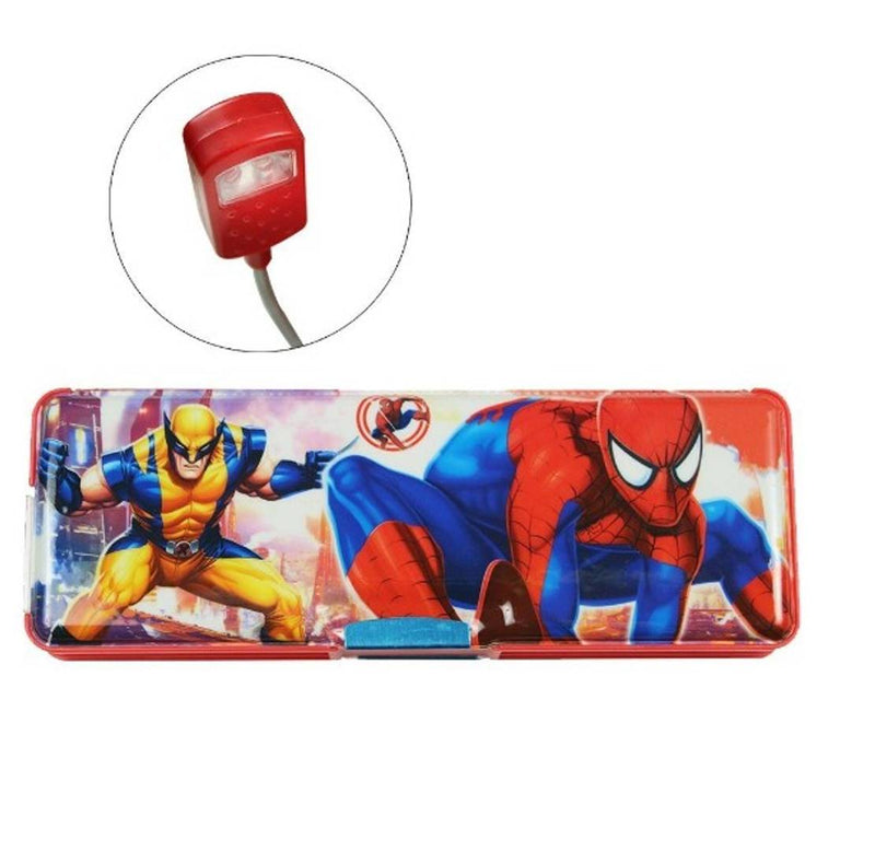 Spiderman LED Lamp Plastic Pencil Box (Red)