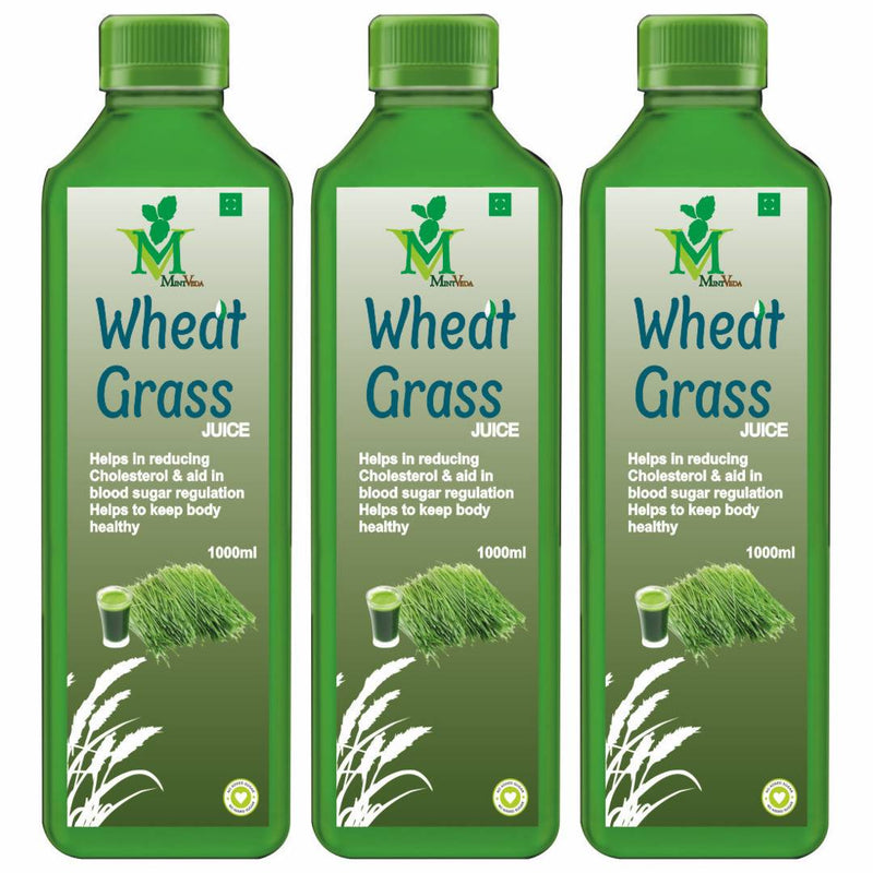 Wheat Grass (Sugar Free) Juice (1Liter) Pack Of 3