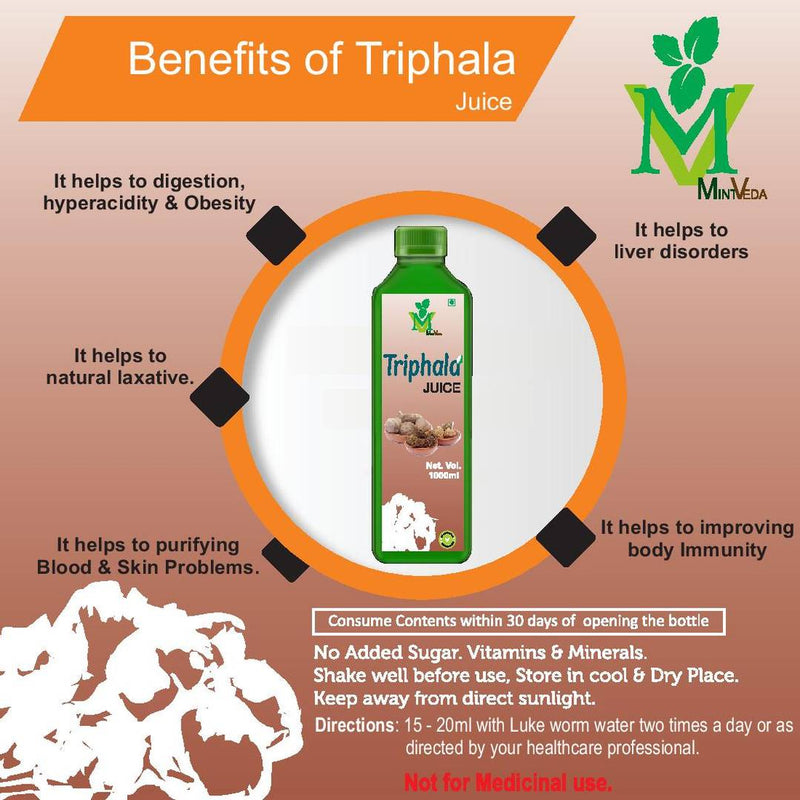 Triphala (Sugar Free) Juice (1Liter) Pack Of 1