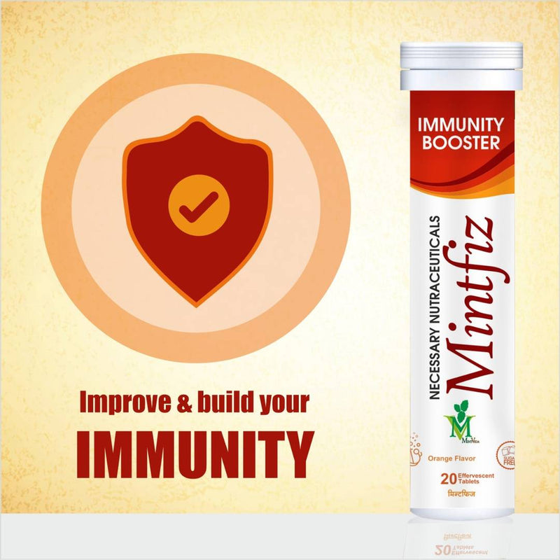 Mintfiz Immunity Booster 20 Effervescent Tablets Orange Flavour Pack Of 3