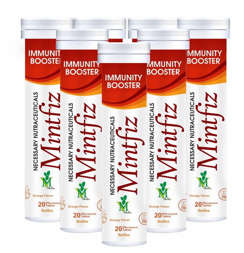 Mintfiz Immunity Booster 20 Effervescent Tablets Orange Flavour Pack Of 7