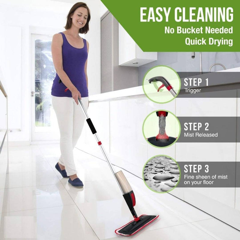 Spray Mop with Removable Washable Cleaning Pad and Integrated Water Spray Mechanism, mop for Cleaning Floor, Home Cleaning mops, Floor Cleaning