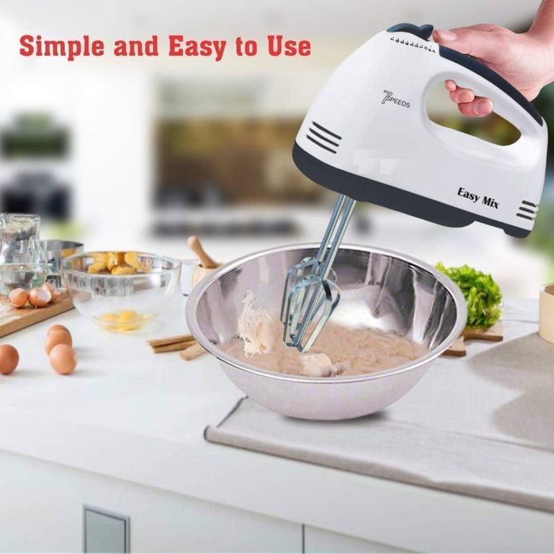 Hand Mixer with Blender 7-SPEEDS Stainless Steel Blade Dough Hooks and Beaters